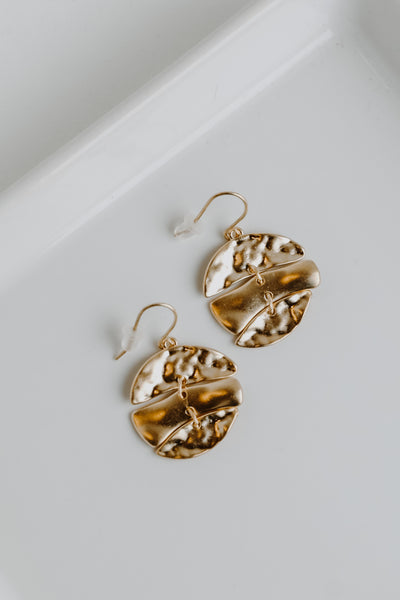 Gold Drop Earrings flat lay
