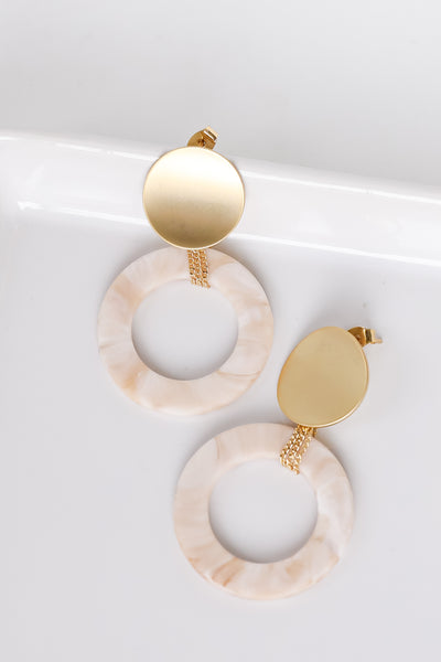 Acrylic Drop Earrings in blush flat lay