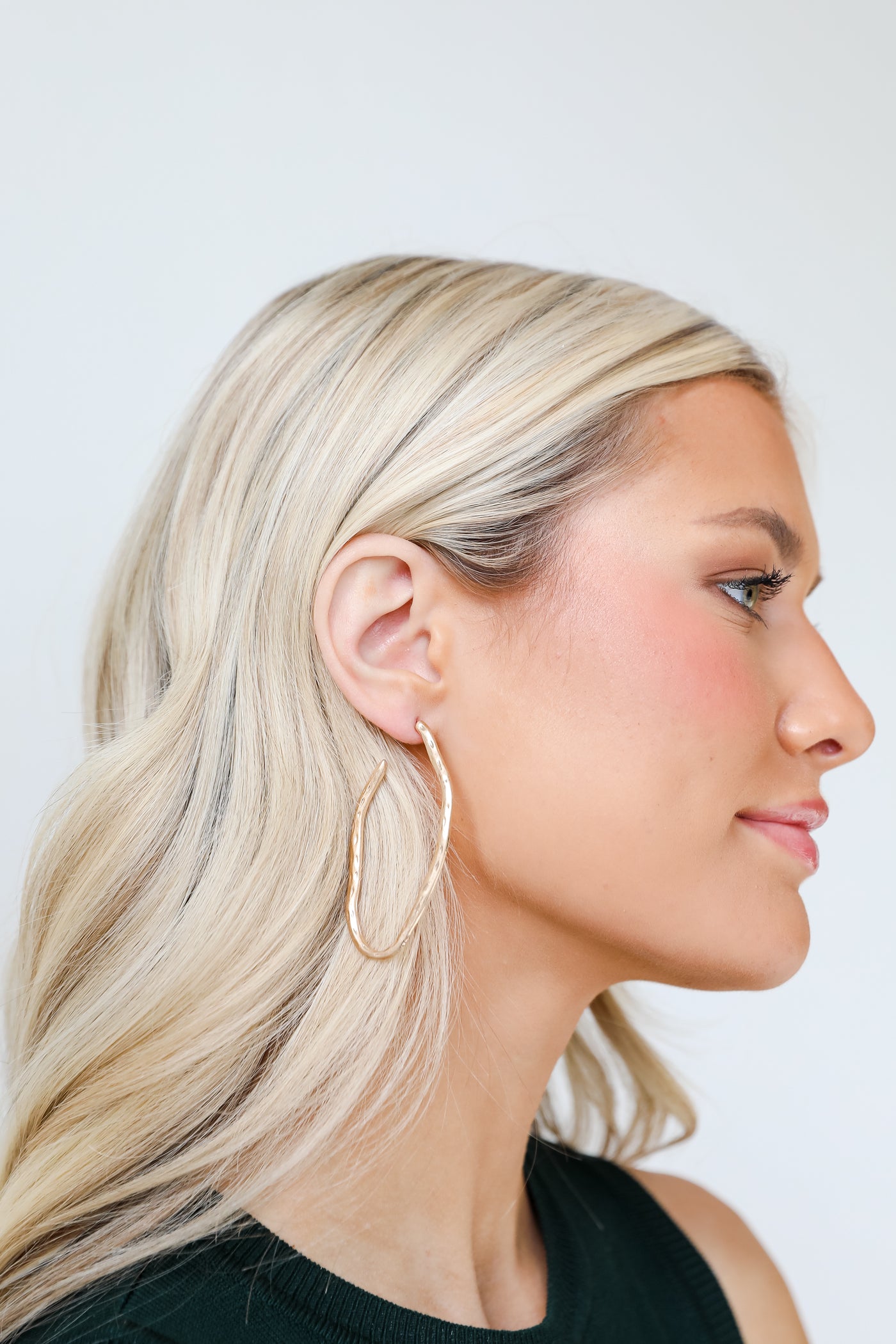 Sienna Gold Hammered Statement Earrings