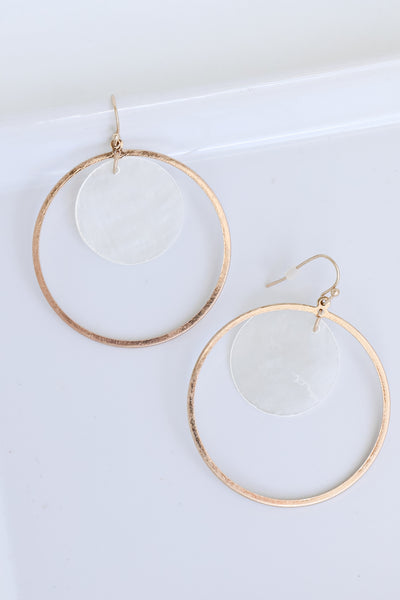 Gold Shell Drop Earrings from dress up