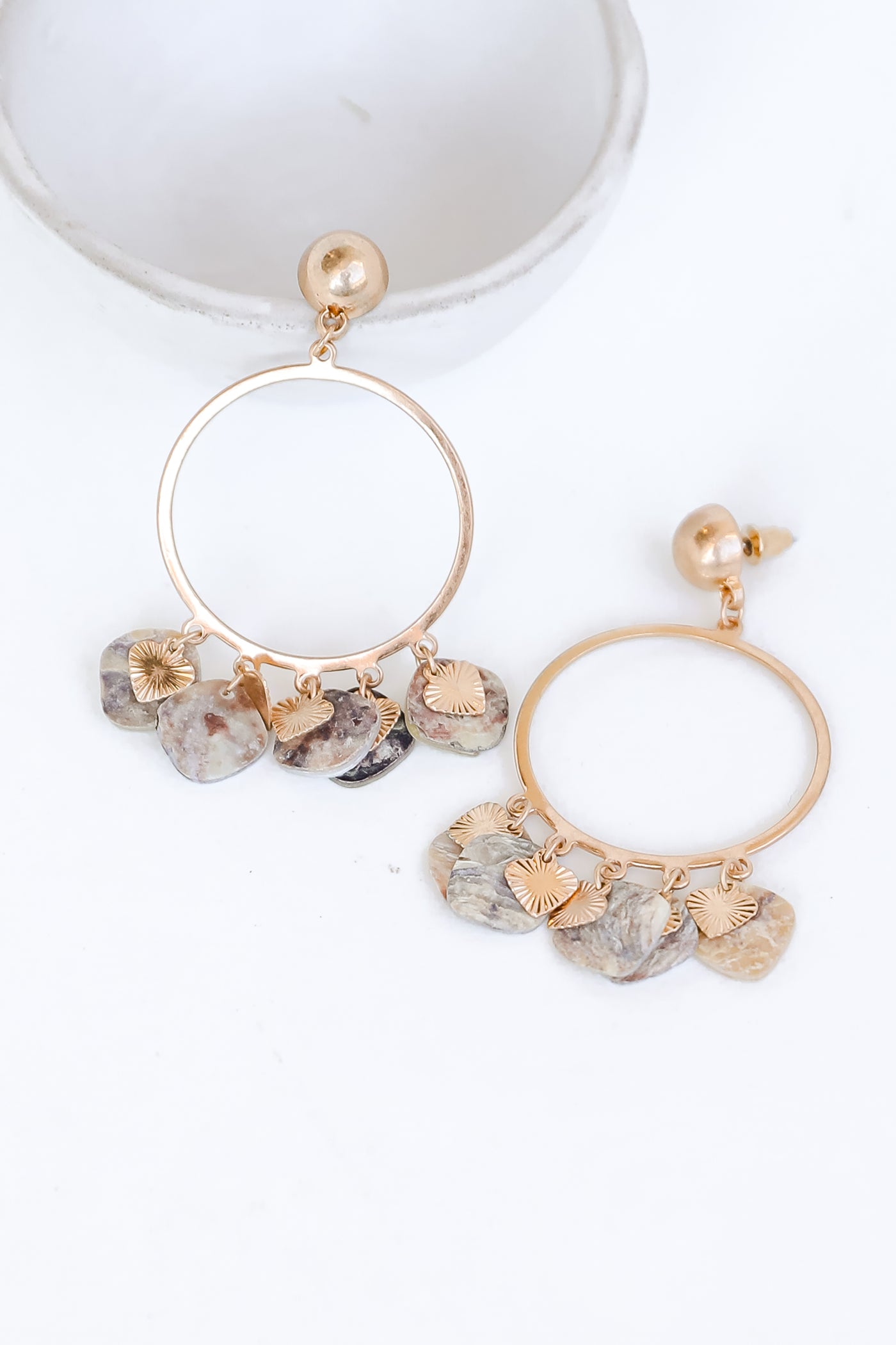 Gold Statement Drop Earrings close up