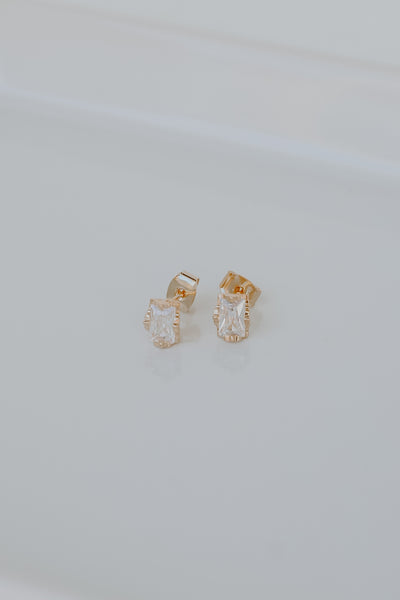 Gold Gemstone Stud Earrings from dress up