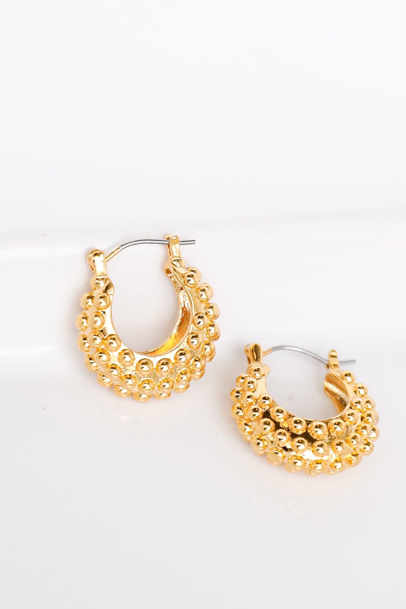 gold textured hoops