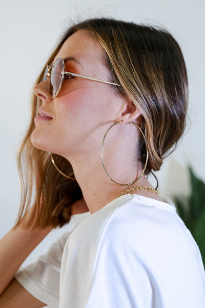 X-Large Gold Hoop Earrings