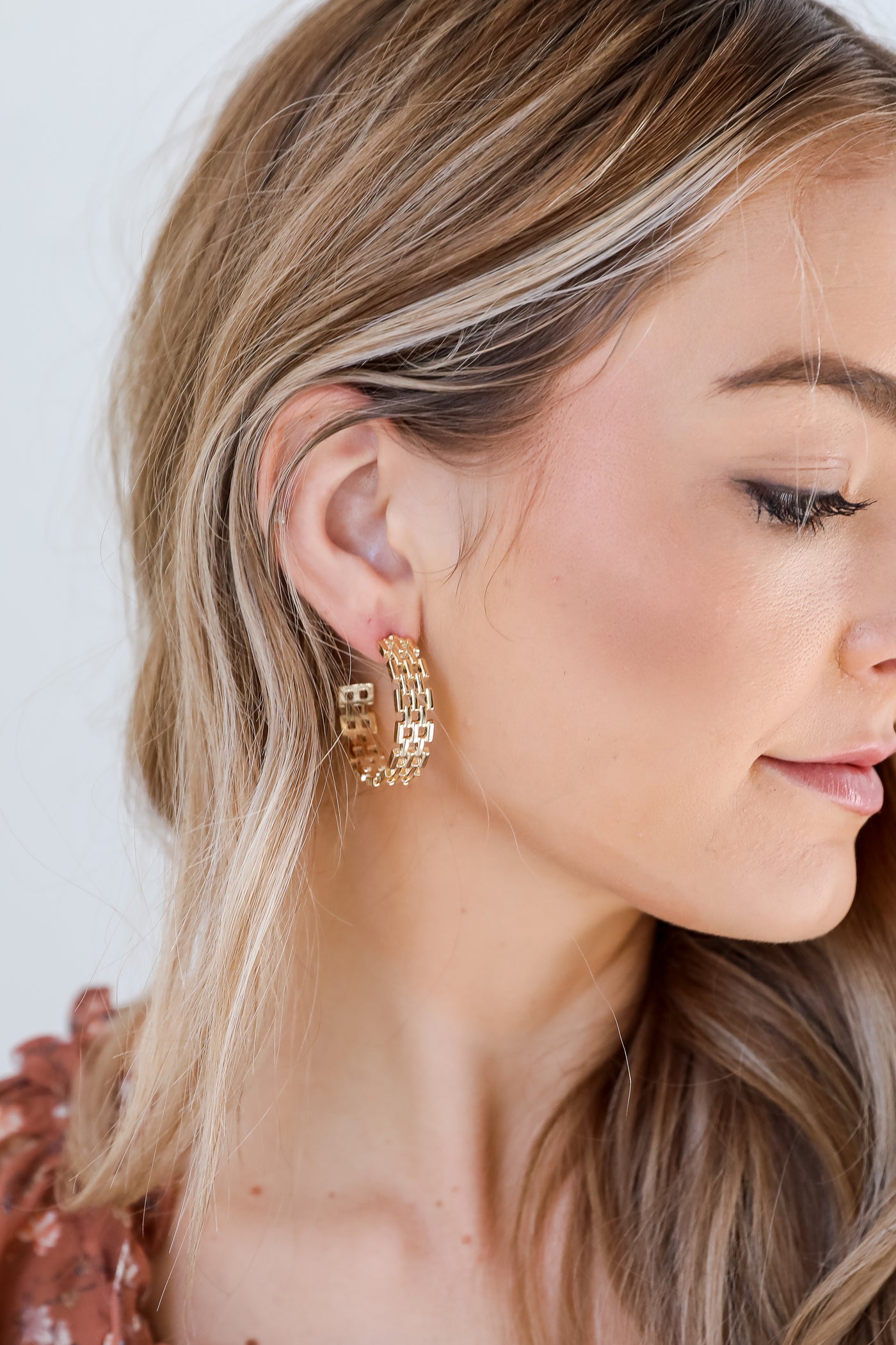 Gold Woven Hoop Earrings