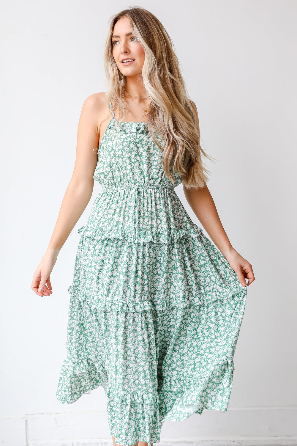 Tiered Floral Maxi Dress from dress up