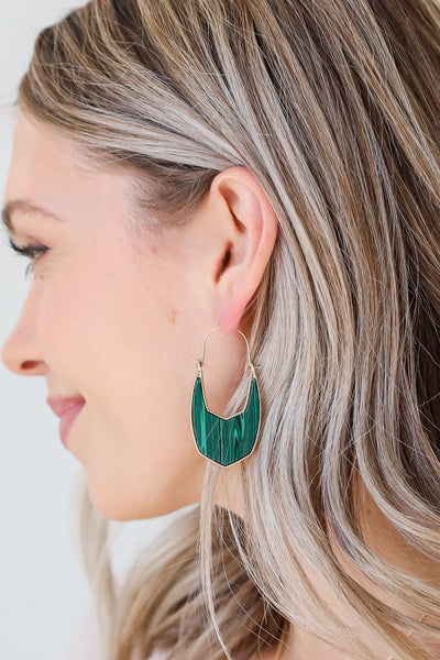 green Acrylic Statement Earrings
