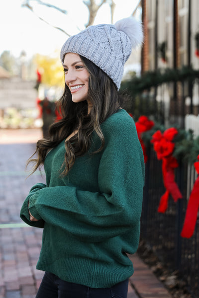 green Sweater side view