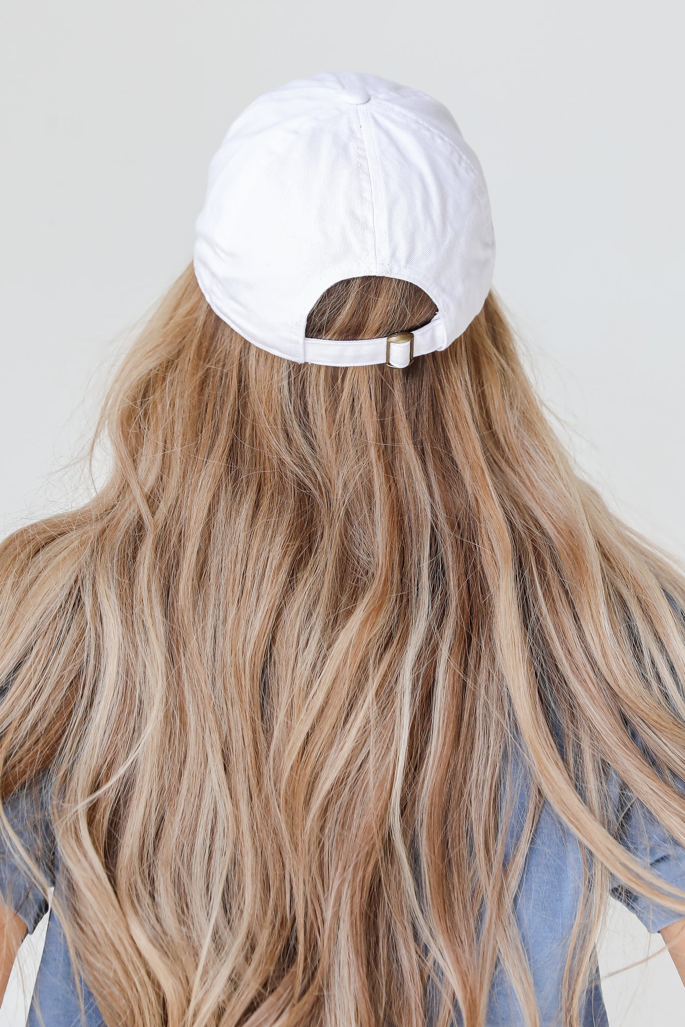 Greenville Script Embroidered Hat in white back view
