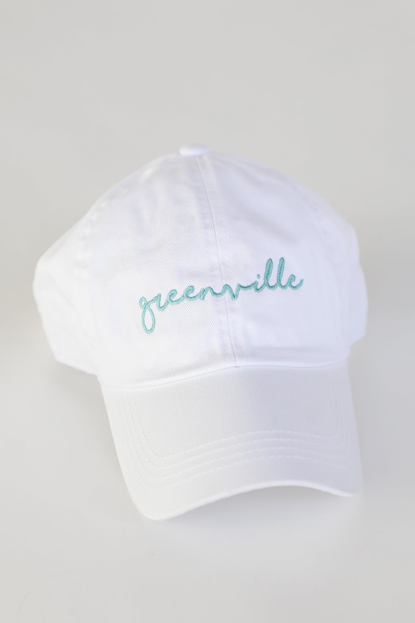 Greenville Script Embroidered Hat in white