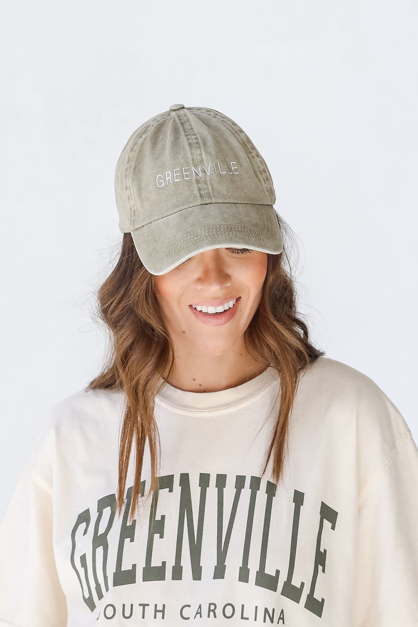 Greenville Embroidered Hat in khaki