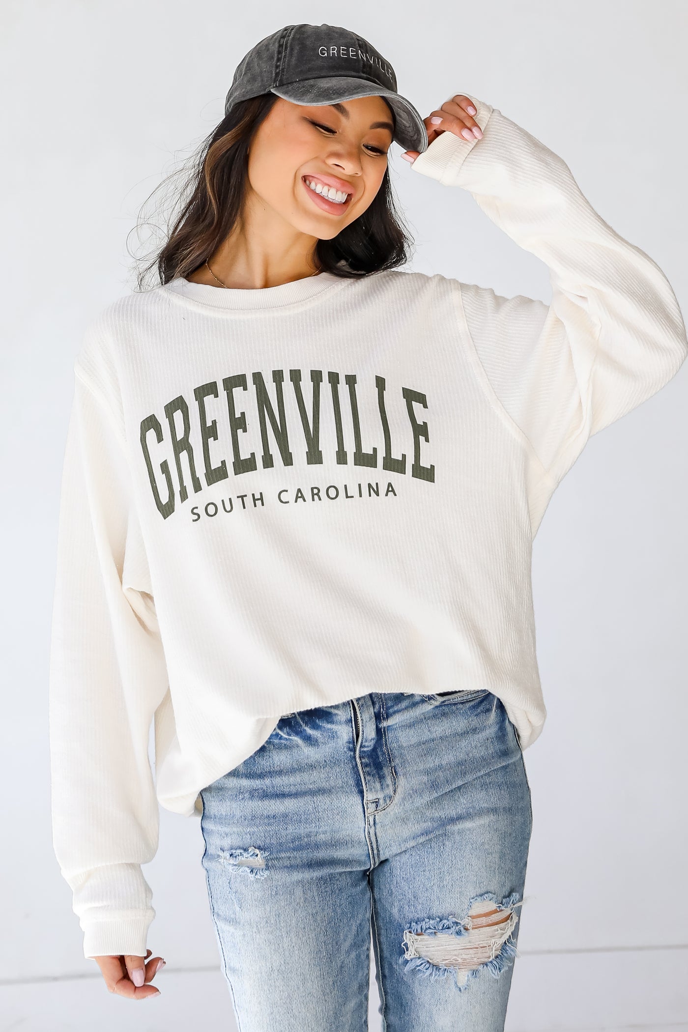 Greenville Corded Pullover. Graphic Sweatshirt. Greenville Sweatshirt Oversized Comfy
