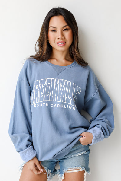 Light Blue Greenville South Carolina Pullover front view