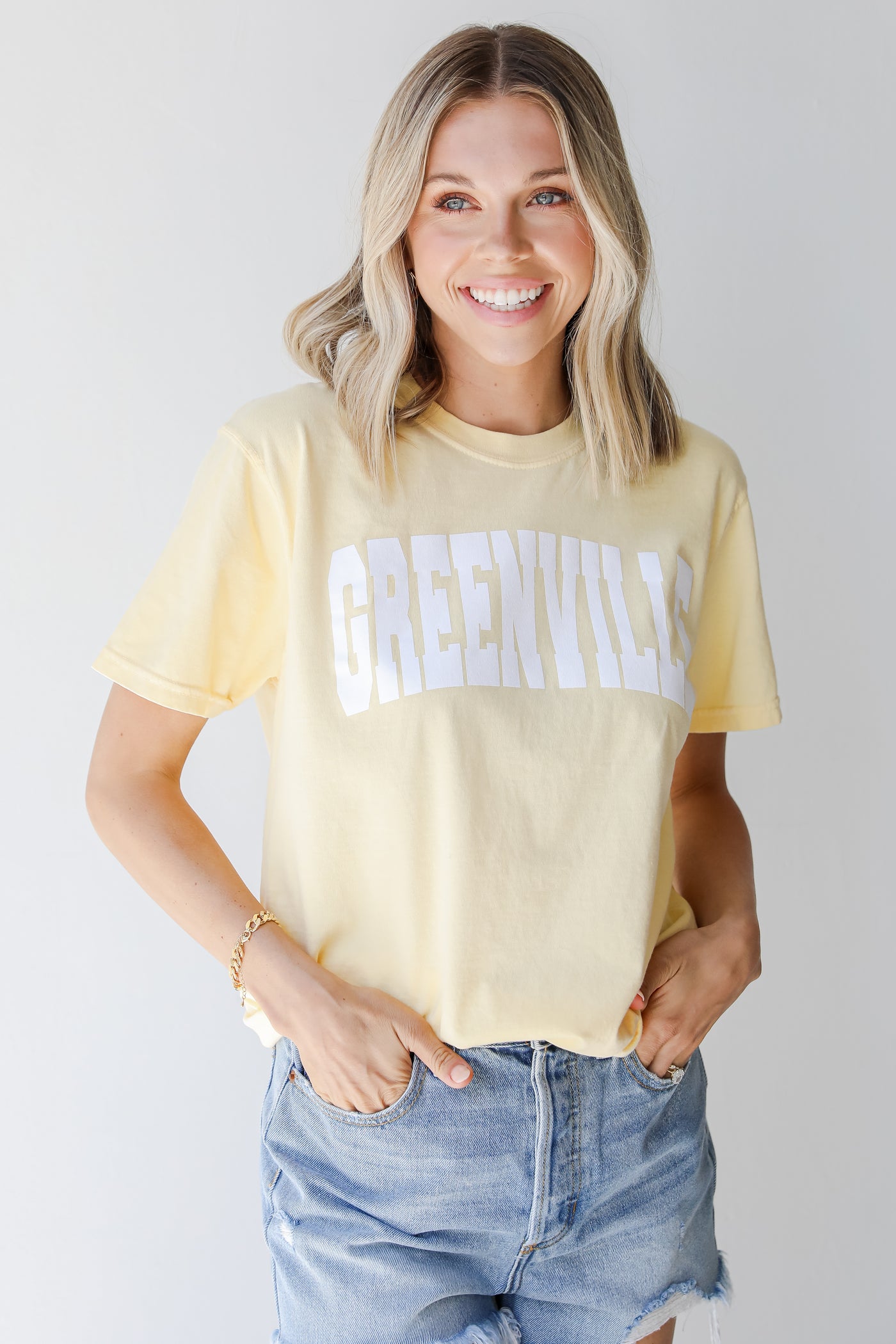 Yellow Greenville Tee front view