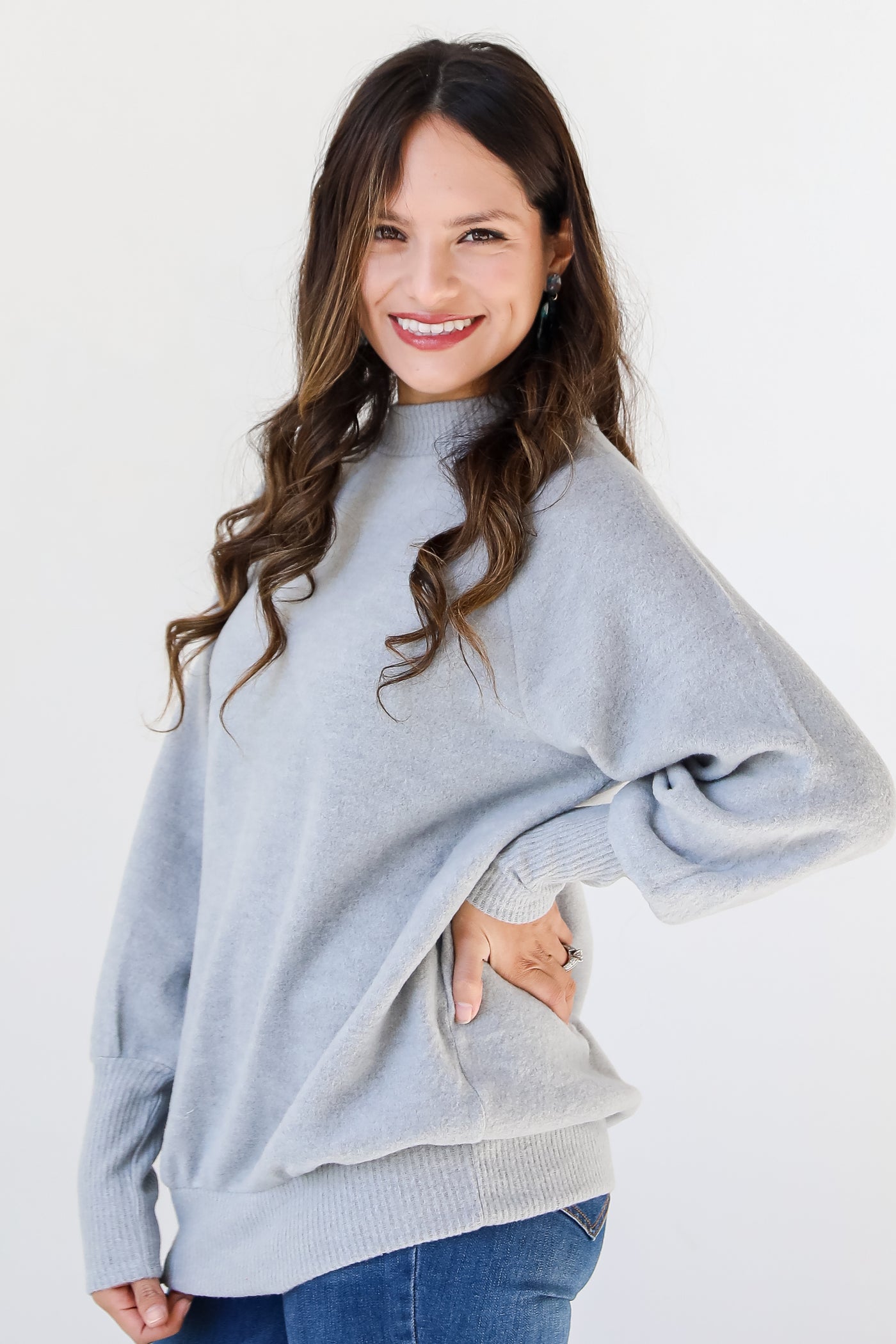Cozy Brushed Knit Top side view