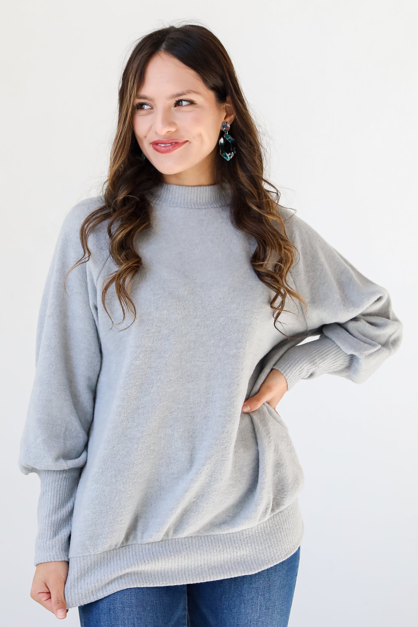 Cozy Brushed Knit Top front view