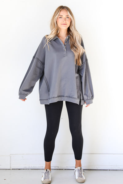 Henley Pullover front view
