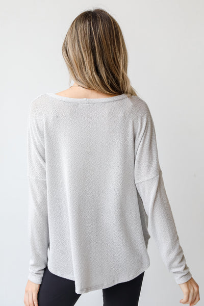 Button-Front Knit Top back view