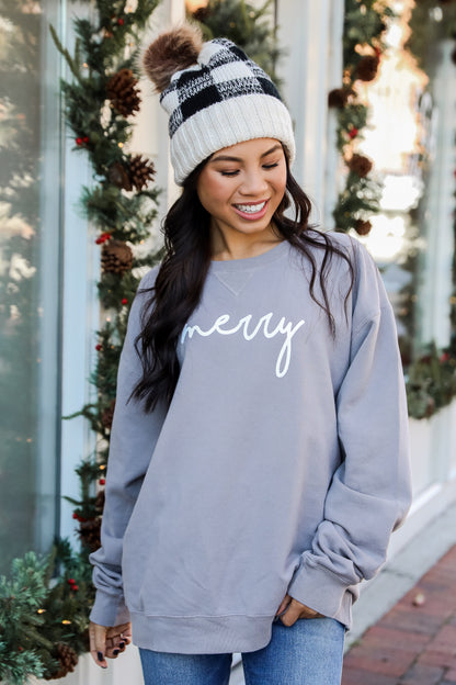 Light Grey Merry Pullover on model