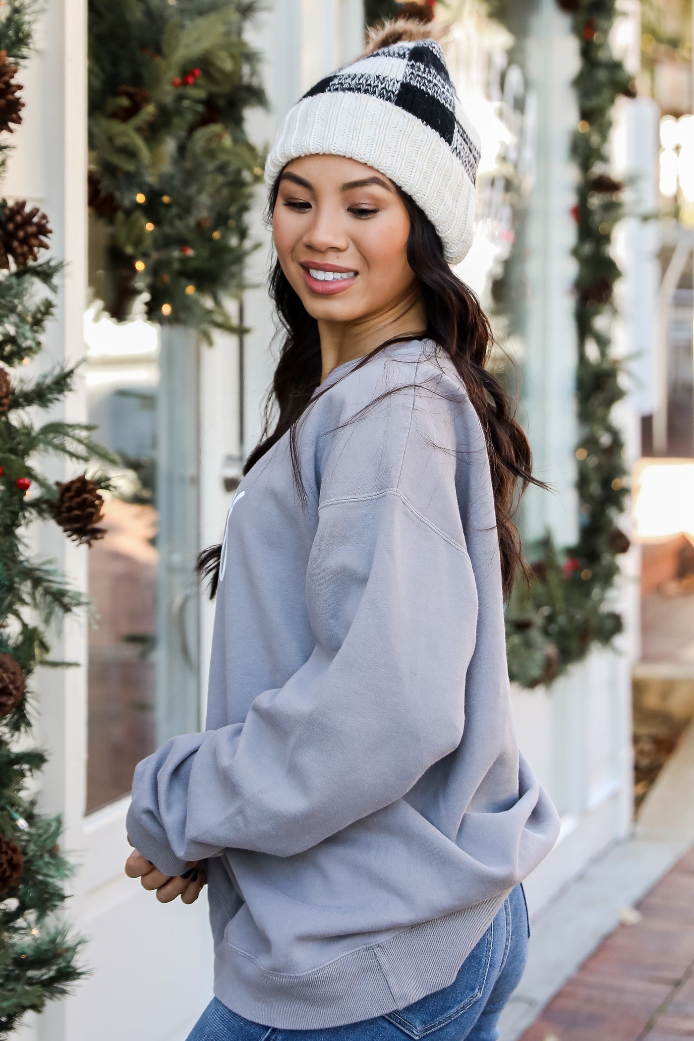 Light Grey Merry Pullover side view