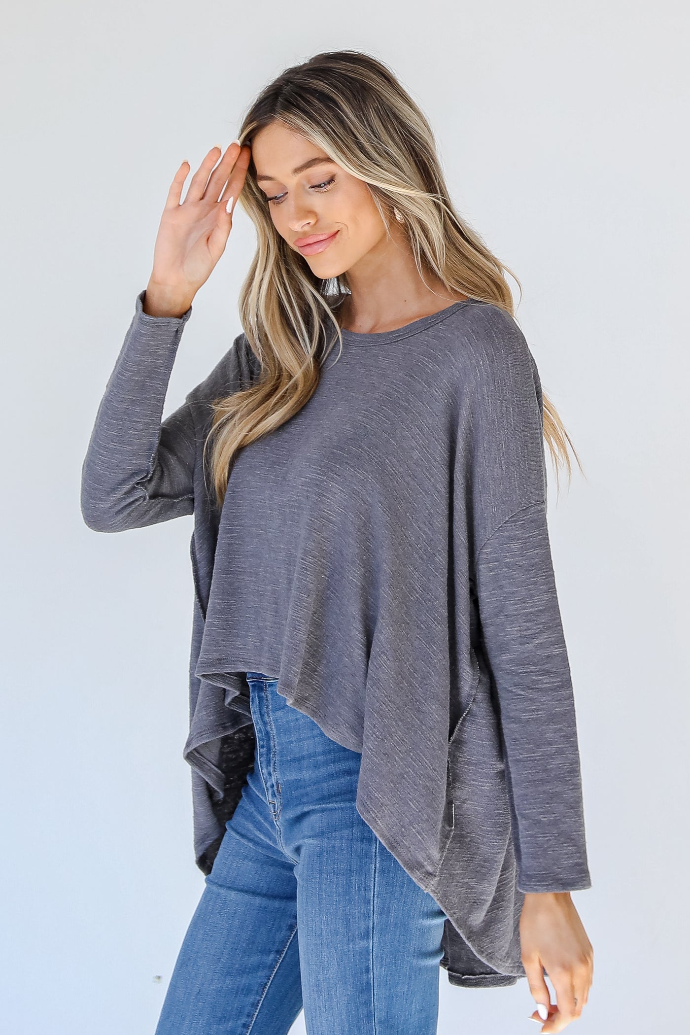 Oversized Knit Top side view