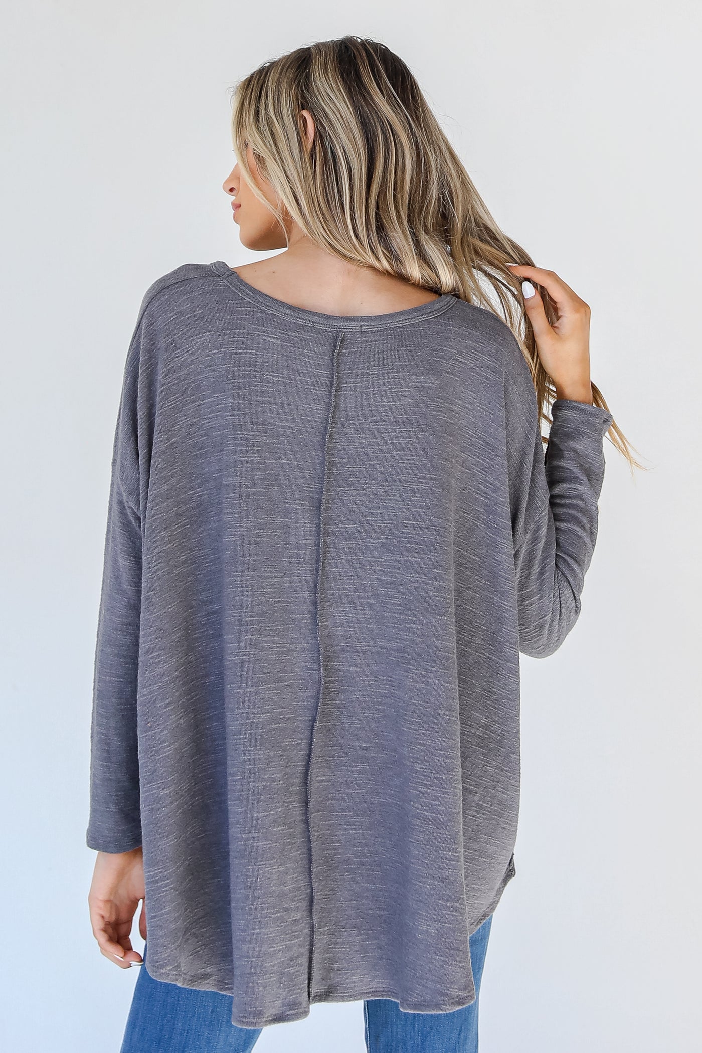 Oversized Knit Top back view