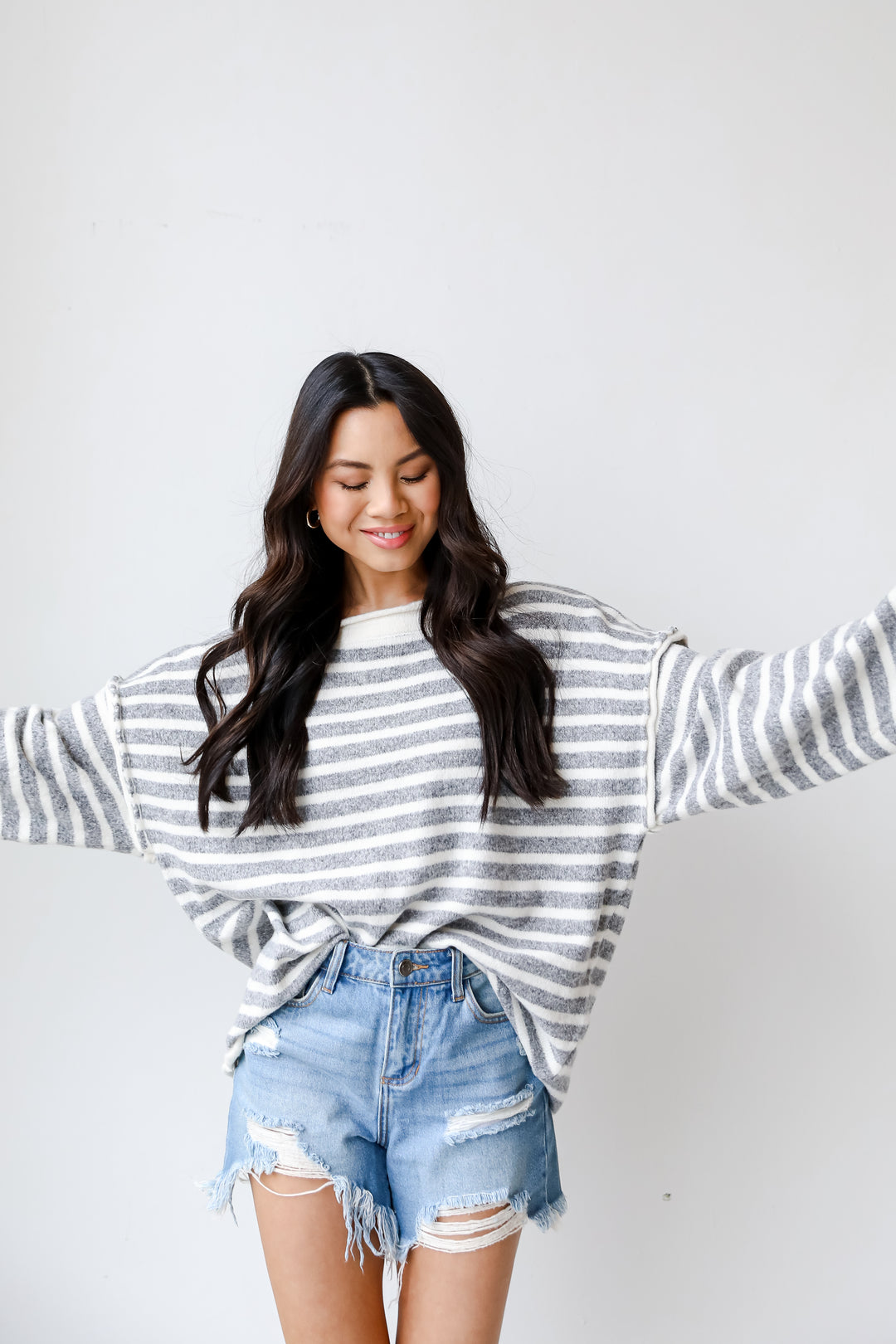 Striped Sweater on model