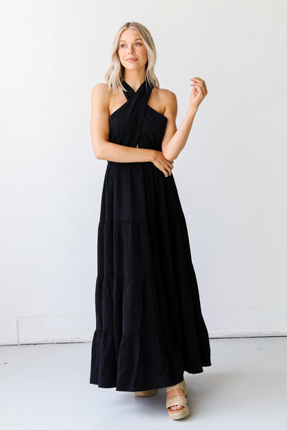 black Halter Maxi Dress