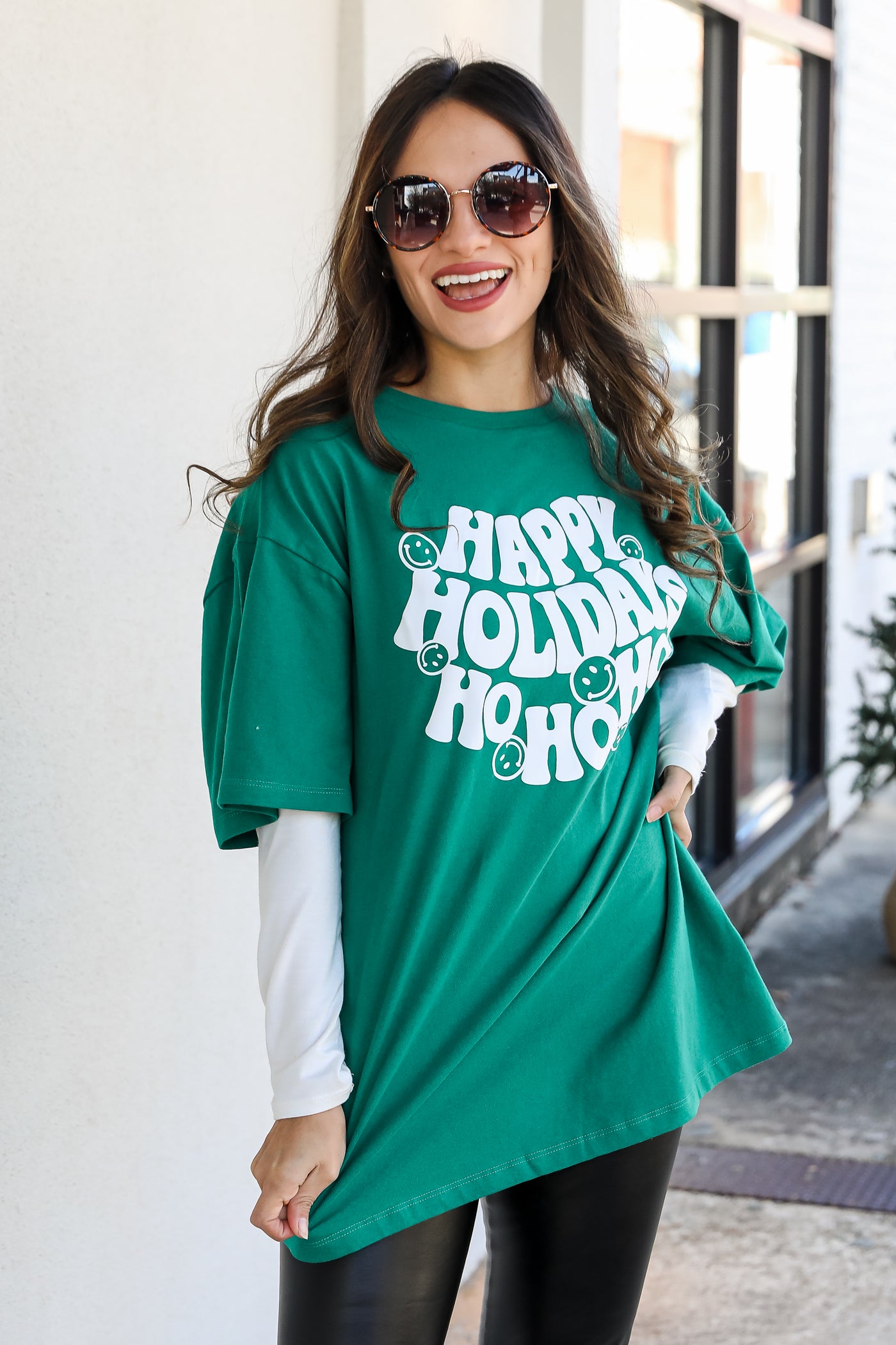Happy Holidays Graphic Tee front view