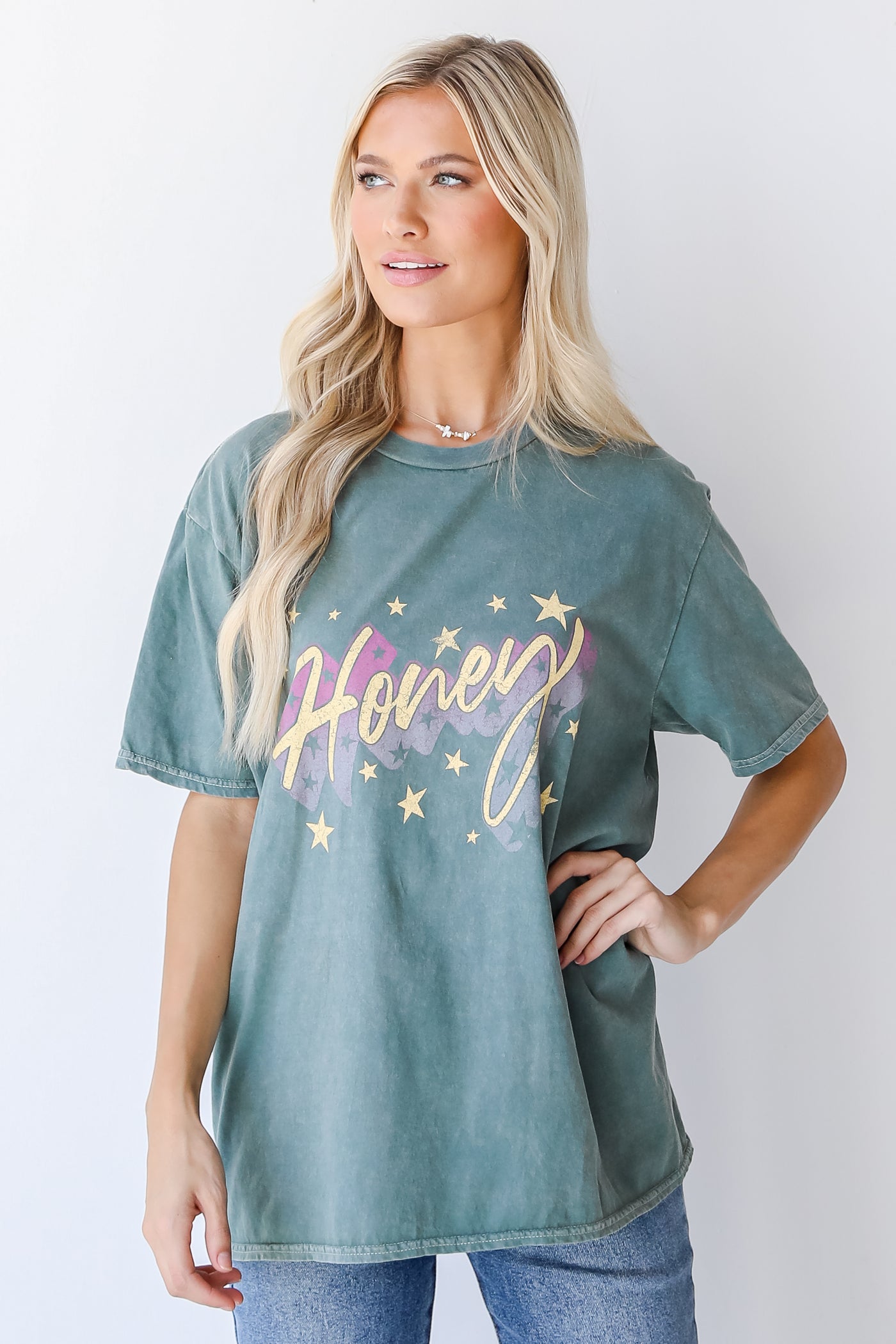 Honey Vintage Graphic Tee front view