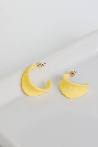 Matte Hoop Earrings in yellow