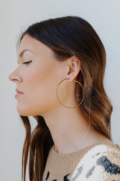 Textured Large Hoop Earrings