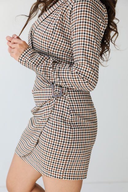 Houndstooth Mini Dress close up