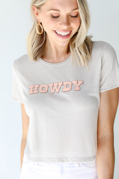 Howdy Cropped Tee close up