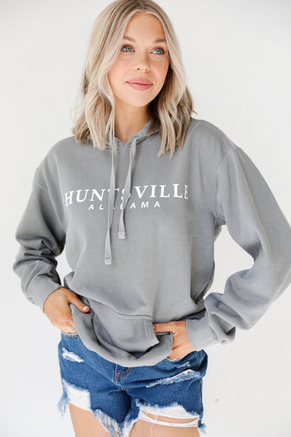 Grey Huntsville Alabama Hoodie front view