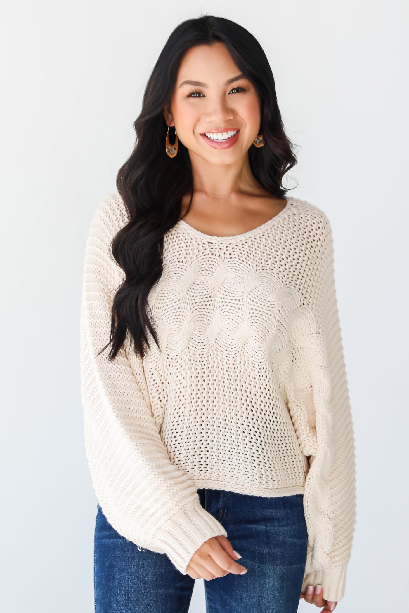 Cable Knit Sweater front view