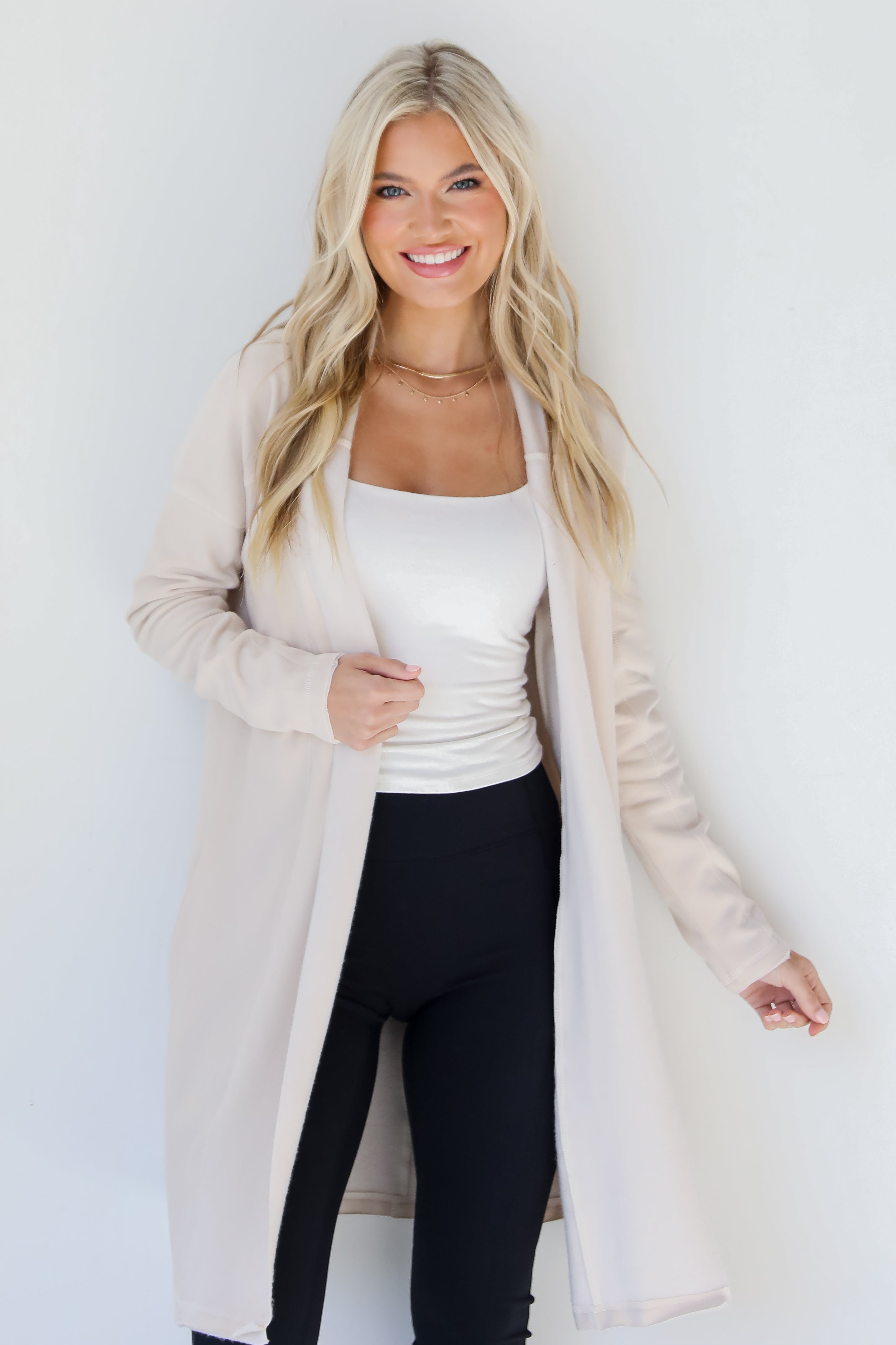 white fleece Cardigan