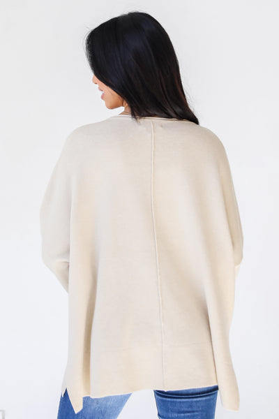 oatmeal Sweater back view