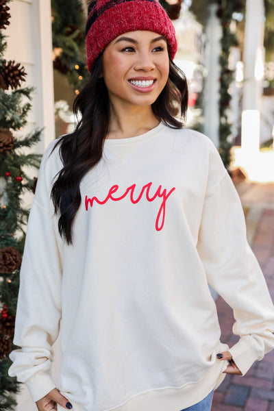Ivory Merry Pullover front view