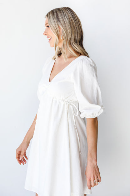 Linen Babydoll Dress side view