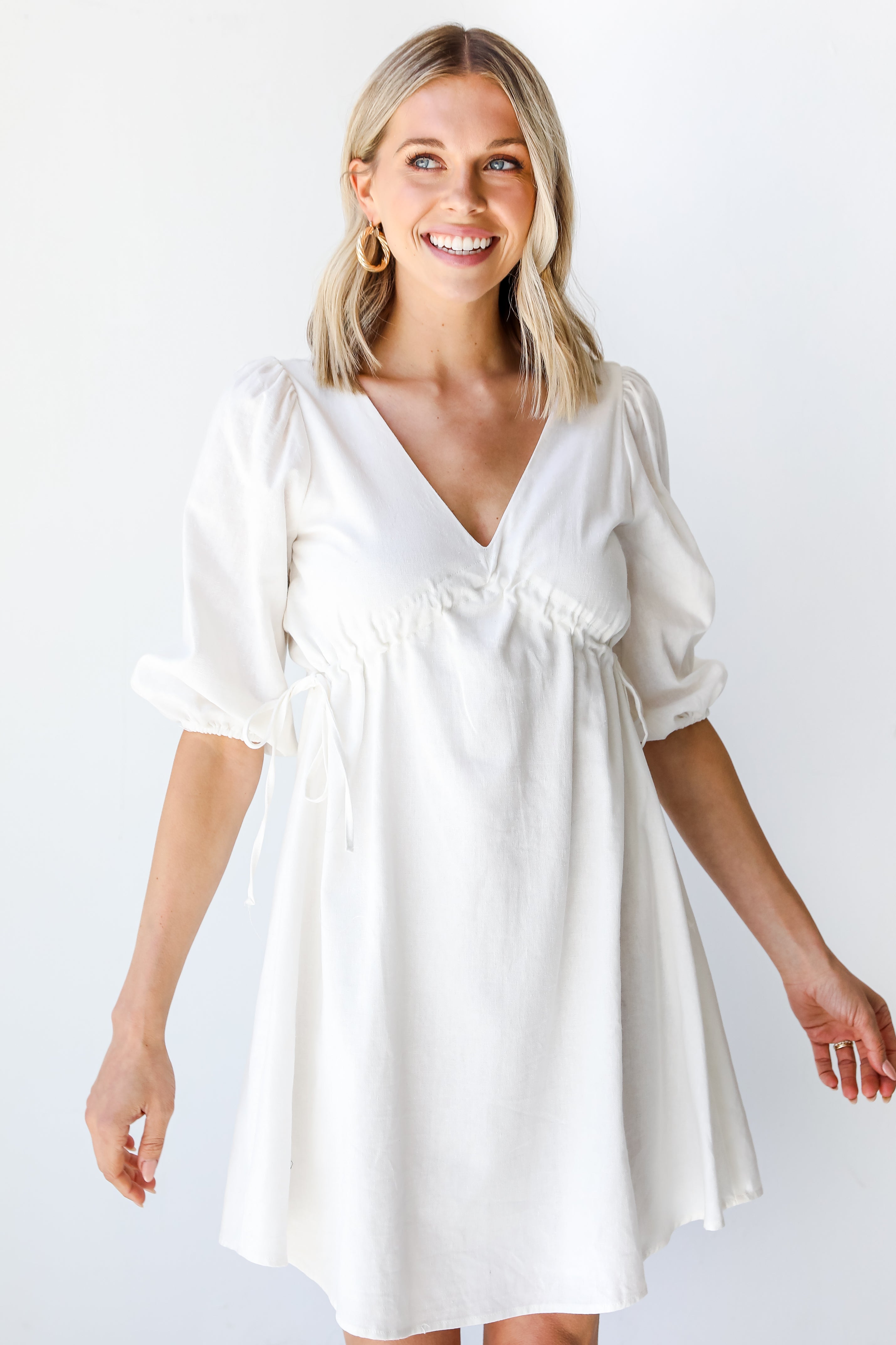 Linen Babydoll Dress front view