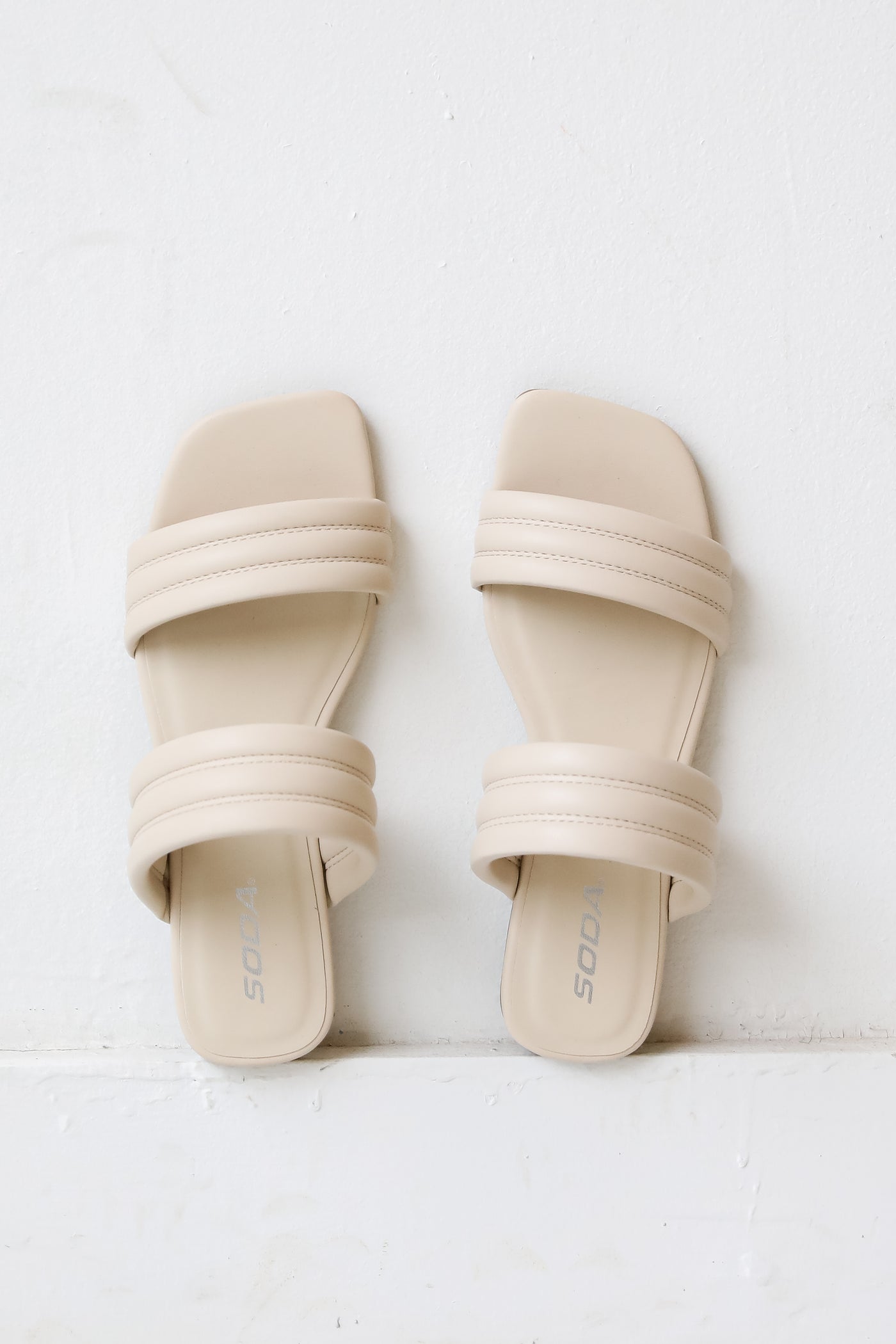 ivory Double Strap Sandals front view