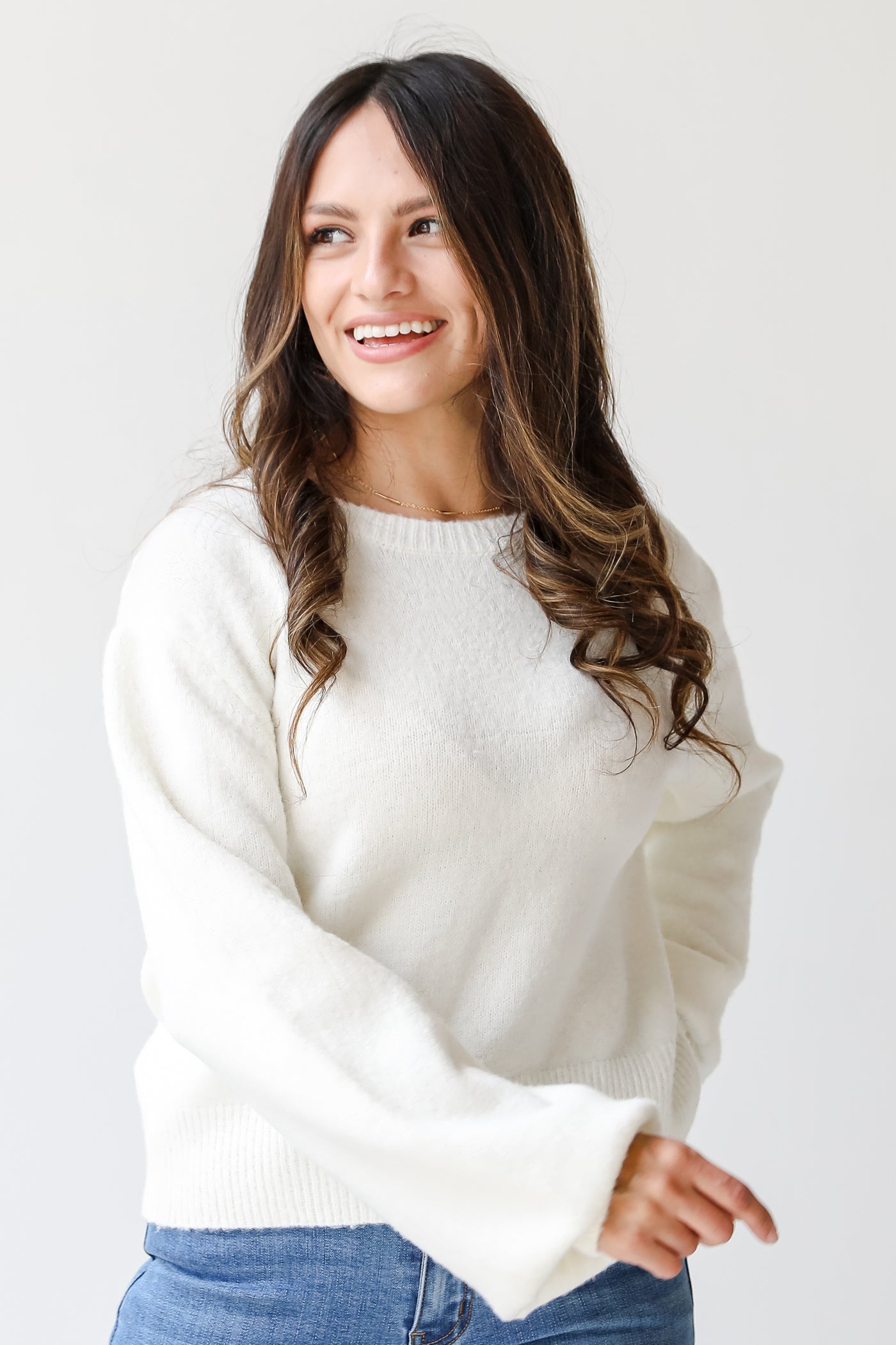 ivory sweater front view
