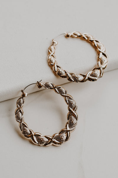 Gold Braided Hoop Earrings from dress up
