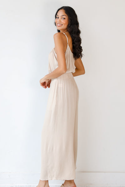 taupe Jumpsuit side view