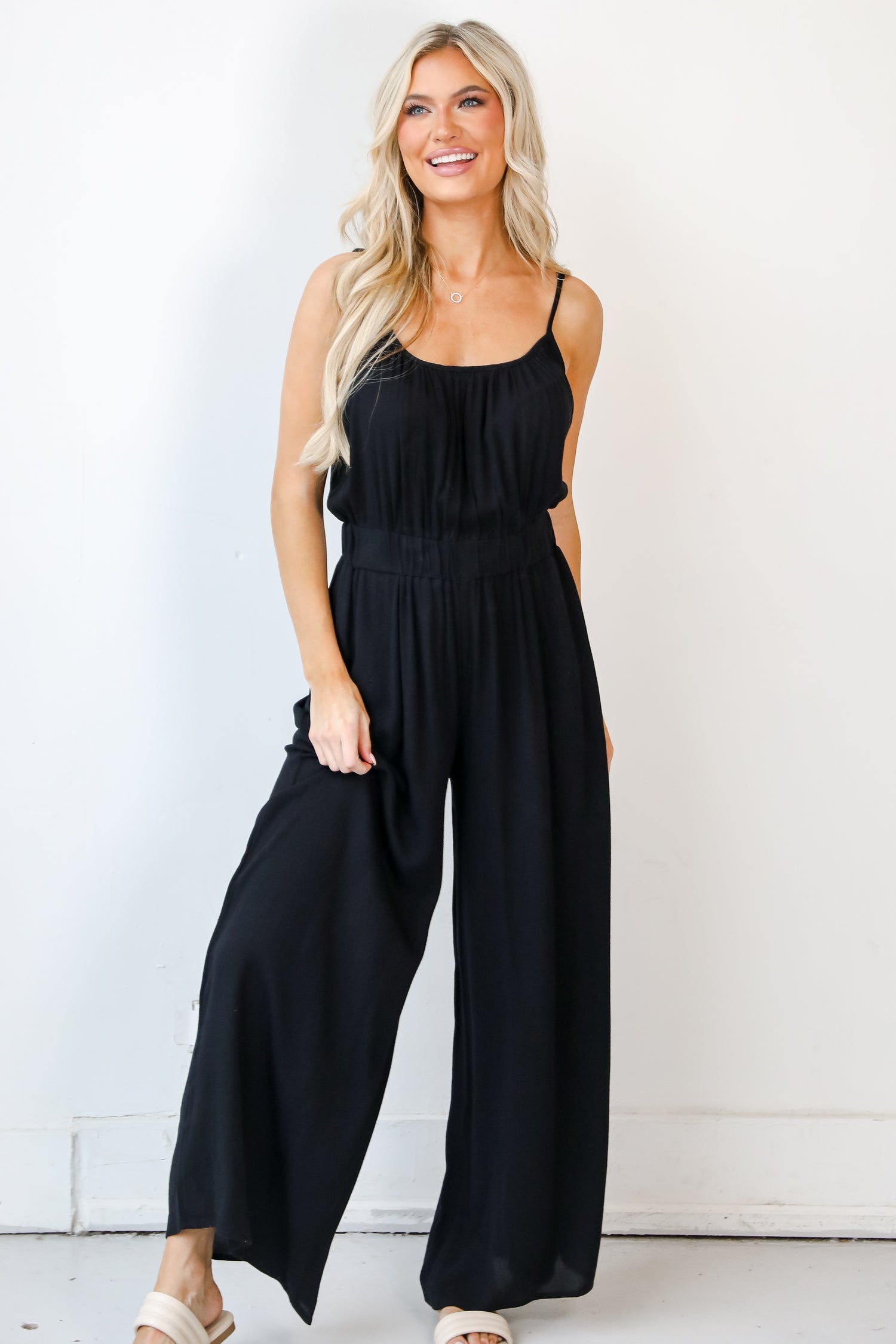 black Jumpsuit on model