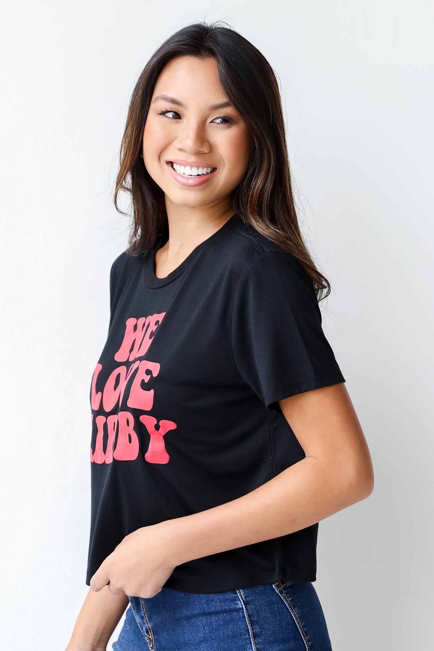 We Love Kirby Cropped Tee side view