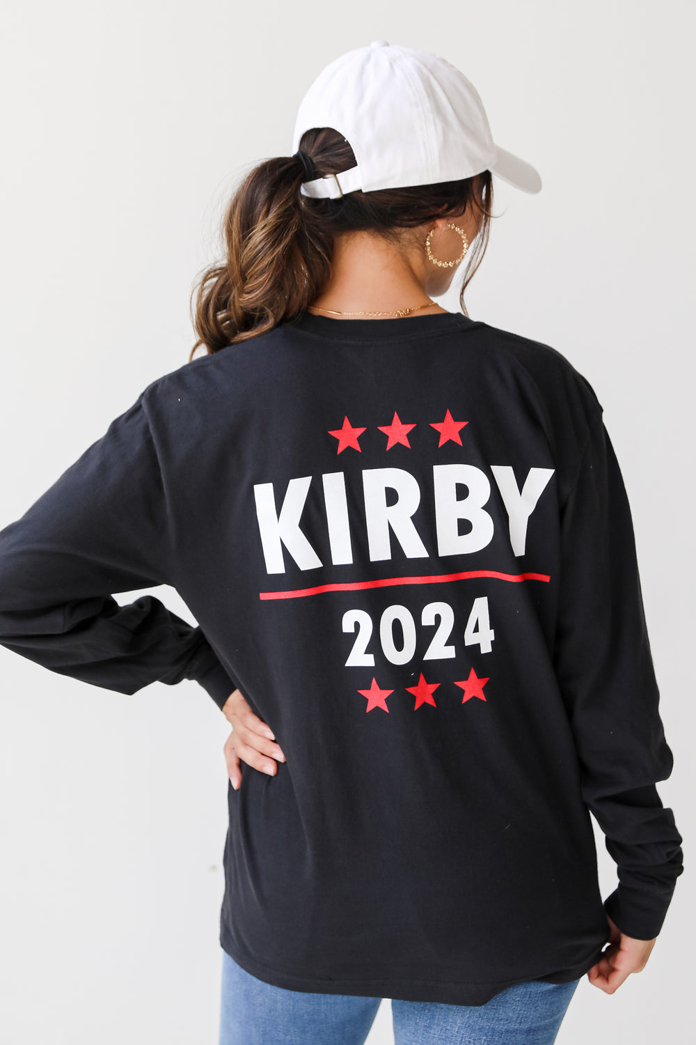 Kirby For President Long Sleeve Tee back view