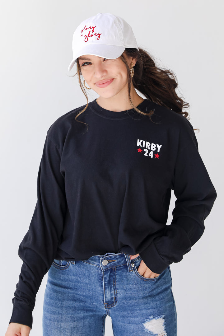 Kirby For President Long Sleeve Tee front view