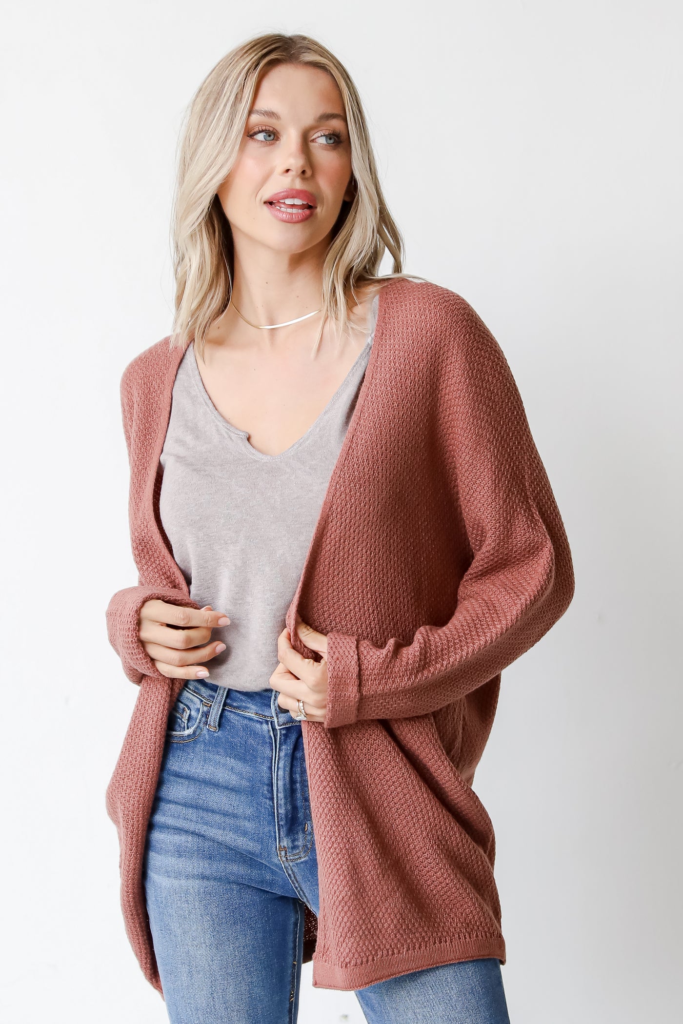 red Knit Cardigan